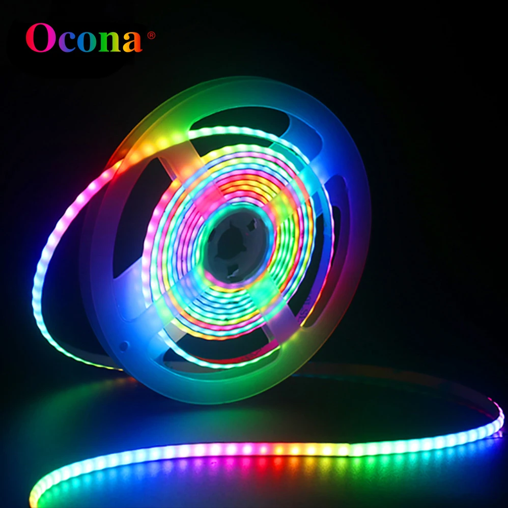 

Full Color COB Smart LED Strip Light DC 5V 12V Individually Addressable 160LED Dream Colour 5mm RGB Pixel LED Tape Ribbon DIY