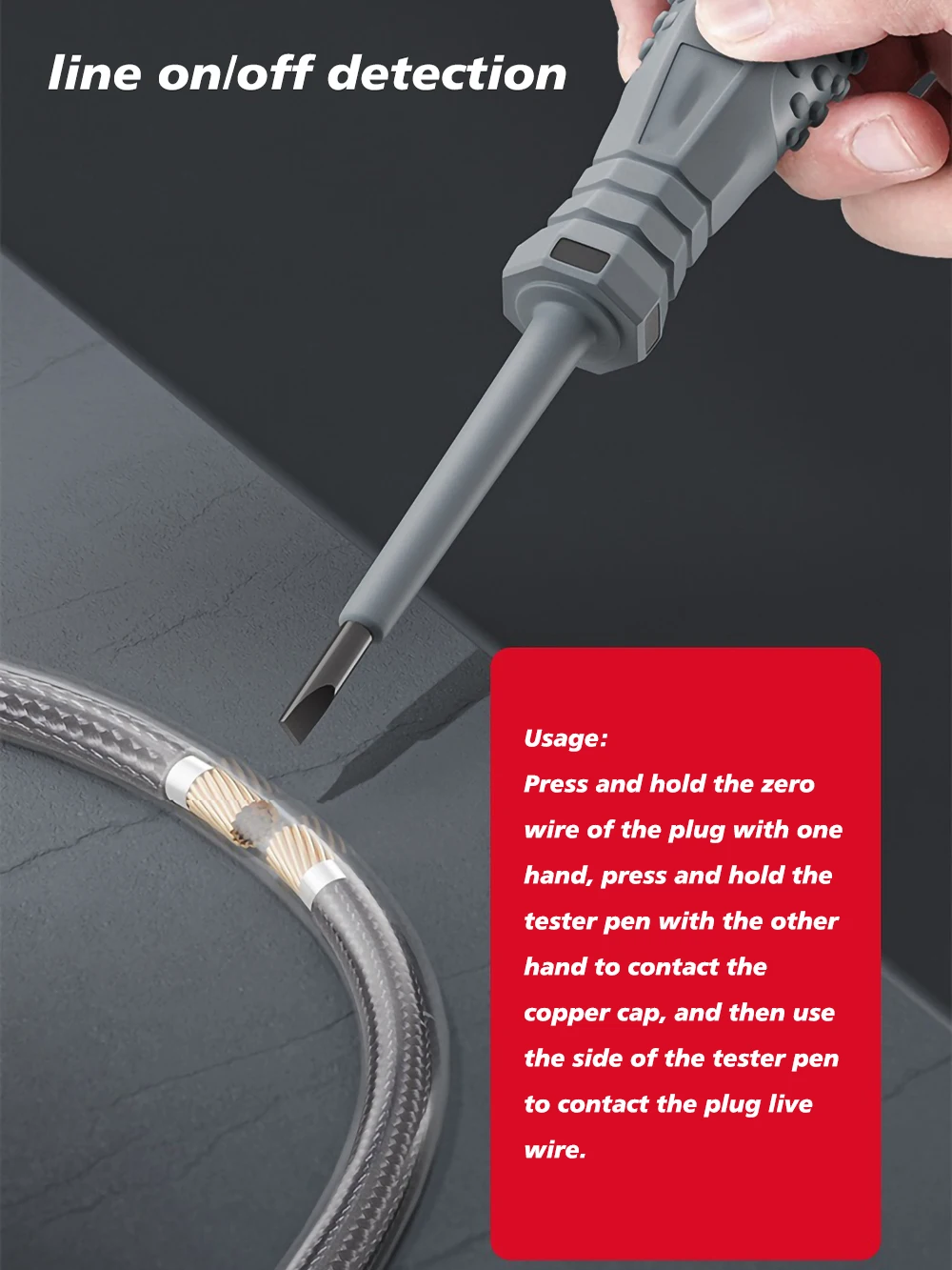 Professional electrician test broken wire induction power test tool high torque screwdriver test pen waterproof insulation