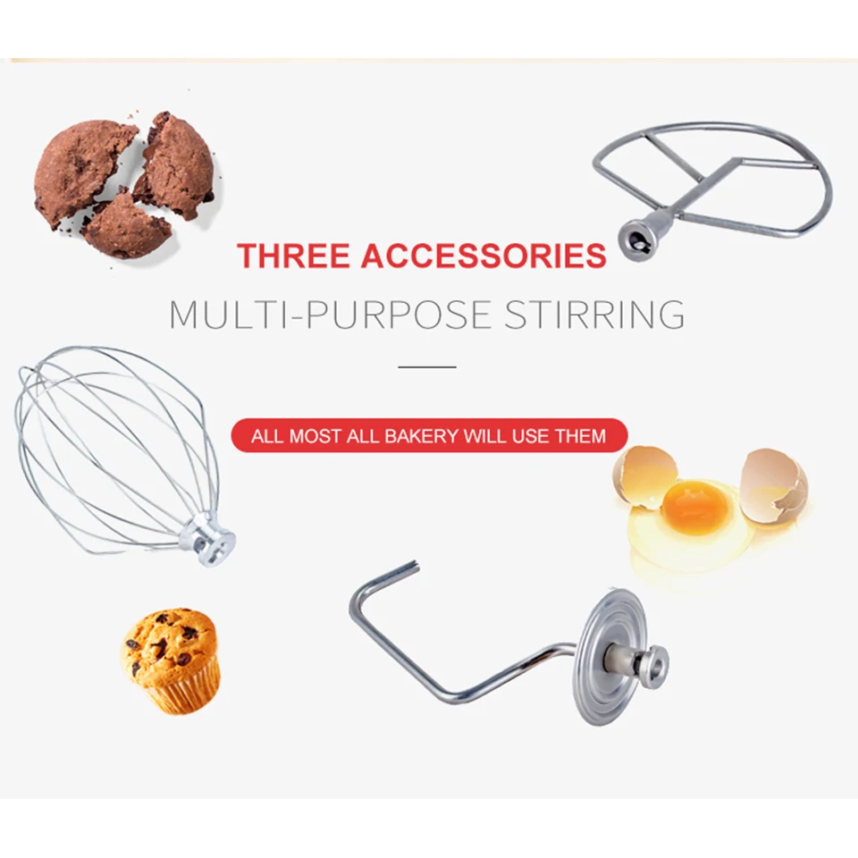 B5S المنزلية التجارية حامل خلاط قدرة عالية الطاقة 500 واط 5L كعكة عجّان الكواكب الكهربائية المطبخ خلاط طعام