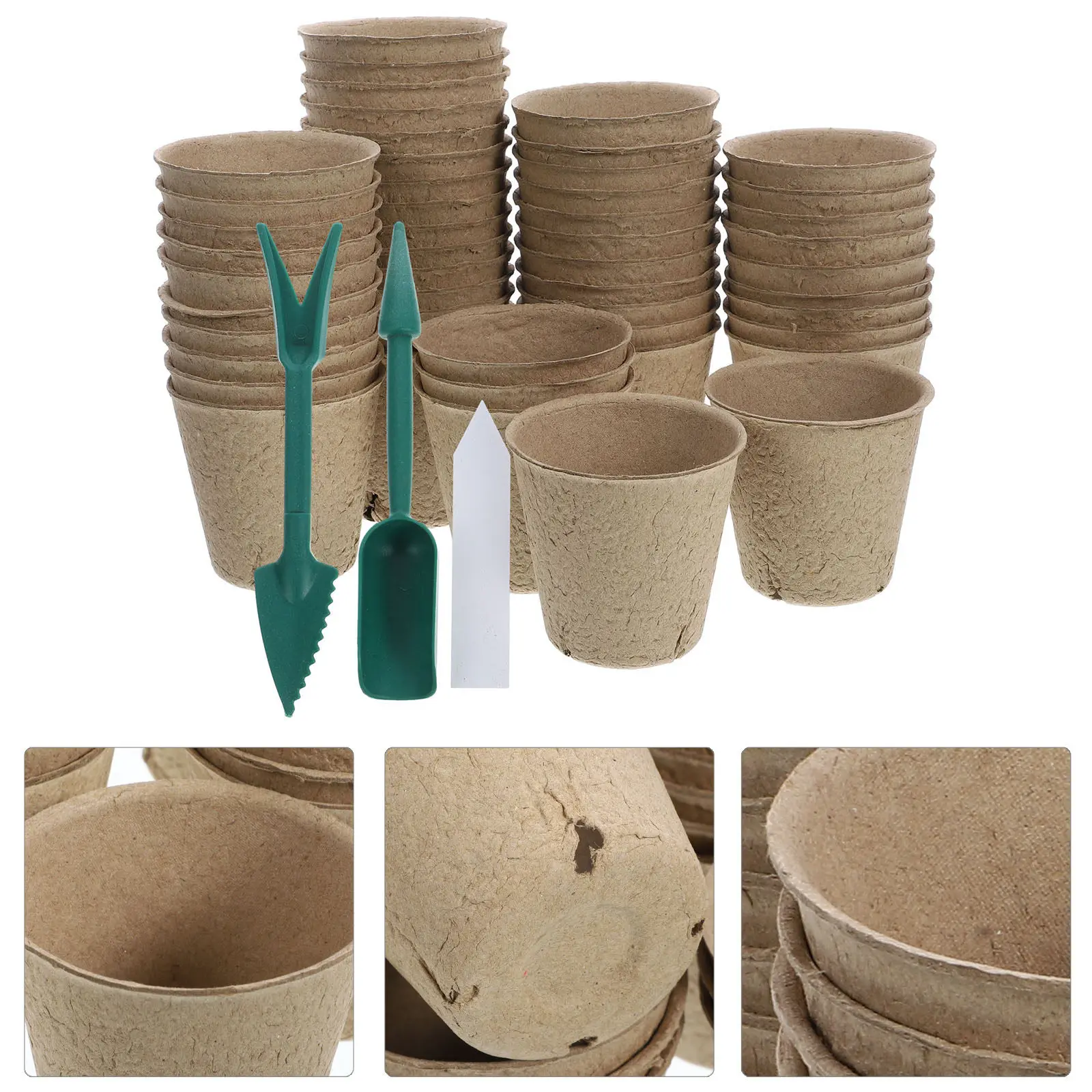 1Set Planting Pots Paper Nursing Planter Small Pots Drainage Holes Reusable Garden Plants Containers Pot with Drainage Holes