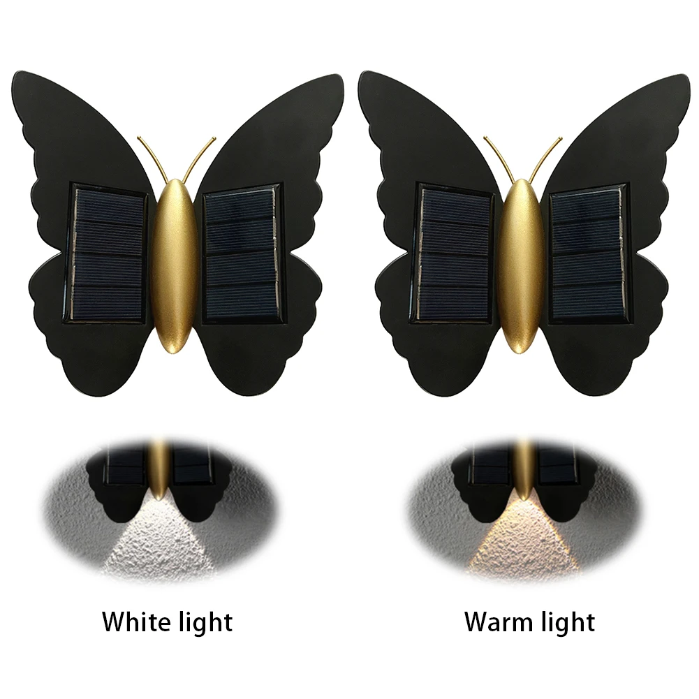 Butterfly Solar Wall Light Outdoor Wall Lantern Motion Sensor Outside Yard Lamp Decorative Porch Light for Garden Yard Hallway