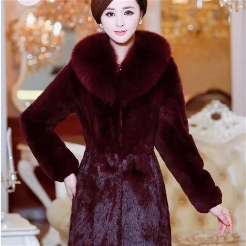 Koreanische Frauen Mode Lose Faux Pelz Outwear 2025, Damen Große Größe 6XL Pelzmantel Winter Weibliche High-End-Casual Plüsch Tops jacke