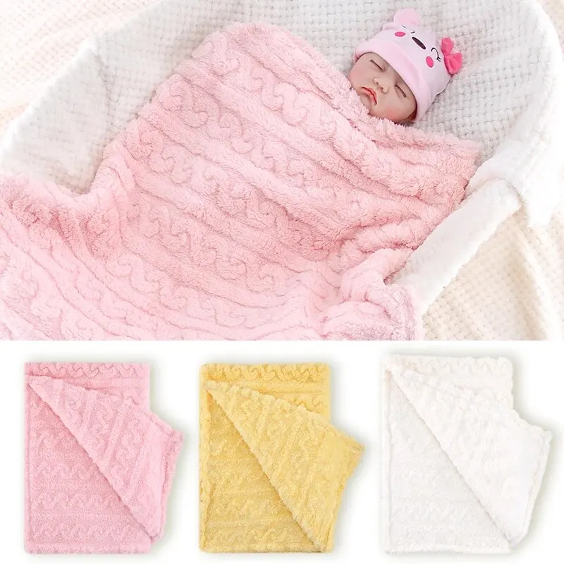 Baby Blanket Super Soft Solid Color Taffeta Newborn Swaddle Blanket Warm Children's Blanket Lightweight and Comfortable