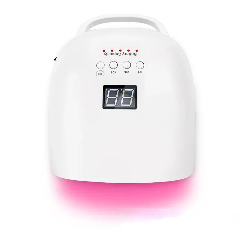 Lâmpada sem fio recarregável prego, Gel secador polonês, Luz vermelha, Manicure Light com alça, Lâmpada LED UV sem fio, 86W