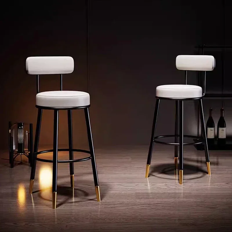 Cadeira de bar redonda de luxo moderna ergonomica arte branco barbeiro banqueta cozinha sala estar taburetes altos cocina móveis para casa