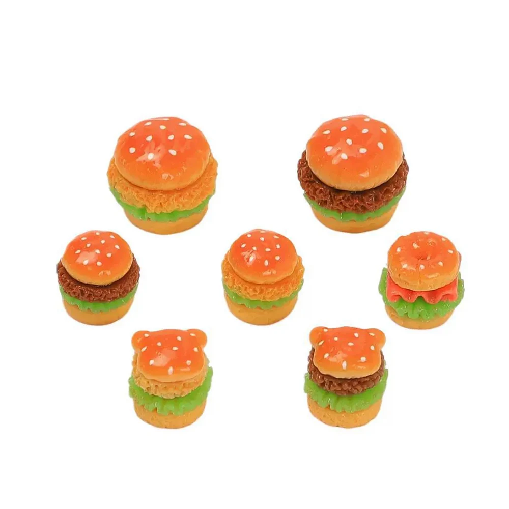 10PCS Hamburg Series Miniature Flat Back Resin Cabochons For Hairpin Scrapbooking DIY Home Decor Craft Accessories