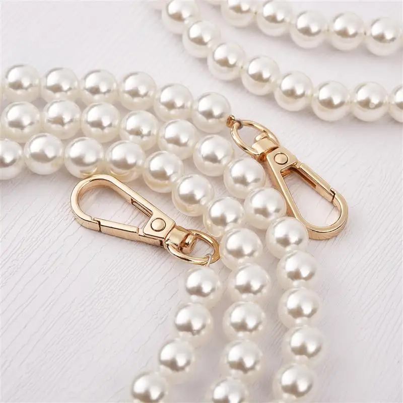 30-120cm Pearl Strap For Bags Handbag Handles DIY Purse Replacement Long Beaded Chain For Shoulder Bag Straps Pearl Belt