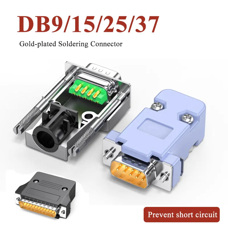 Prevent Short Circuit DB9 DB15 DB25 DB37 Serial Port Connector 25Pin Female Male Head Industrial Grade RS232/485 PLC Port Plug