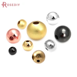 Pulseras de bolas redondas de Color dorado mate, abalorios espaciadores, suministros de fabricación de joyas, 2MM, 2,5 MM, 3MM, 4MM, 5MM, 6MM, 8MM, 10MM