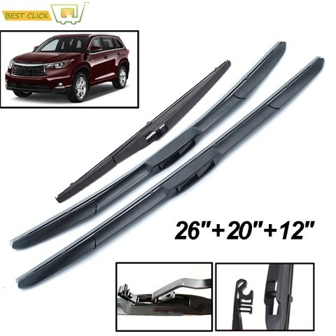 Щетки стеклоочистителя Misima для Toyota Highlander Kluger XU40 XU50, переднее и заднее стекло 2019 2018 2017 2016 2015 2014 2013 2012