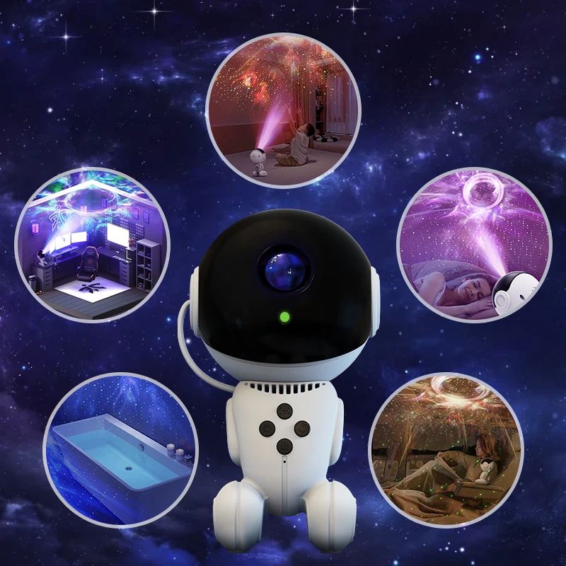 New Robot Galaxy Projector Night Light Starry Sky Lamp With Remote Control Timing LED Lamps Home Party Bedroom Decoration Gifts