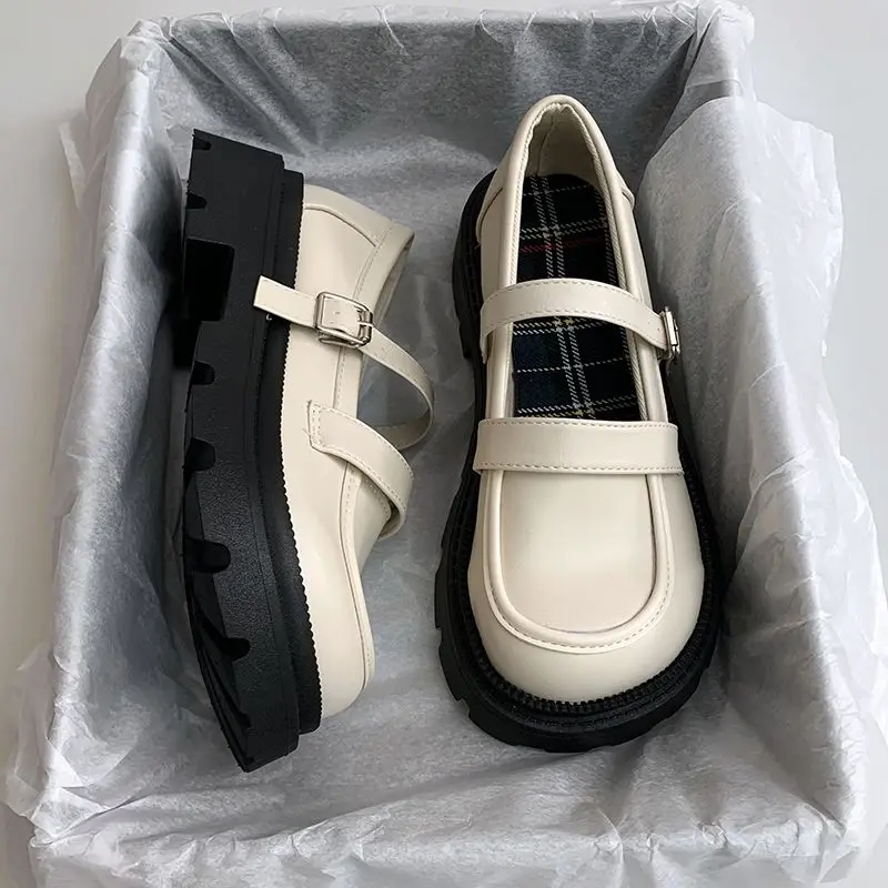 Calzature da donna in pelle Mary Jane punta tonda gotico nero alta sulla piattaforma stile giapponese Lolita scarpe da donna estate 2024 Offerta 39