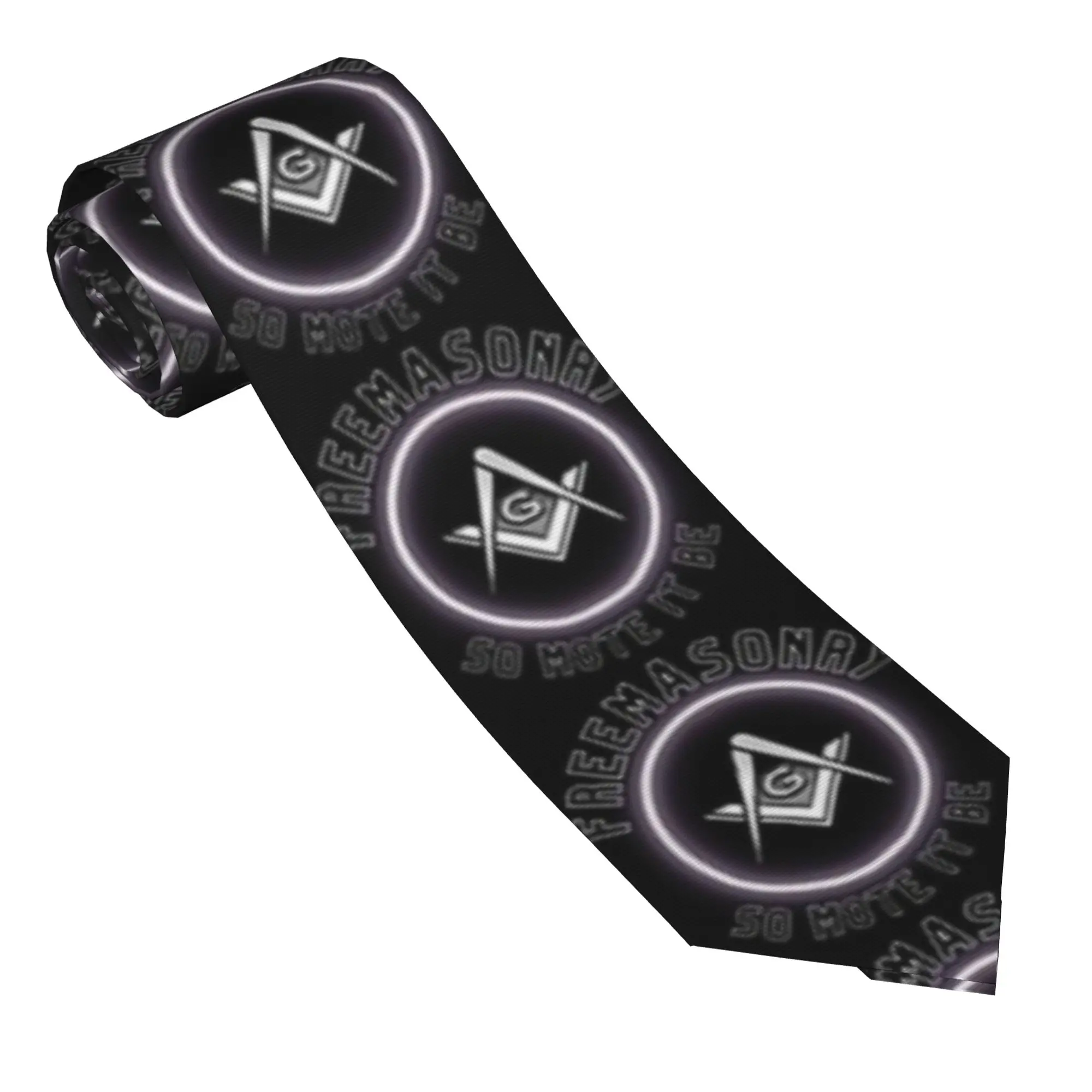 Masonic Freemasonry Symbol Tie Freemason Graphic Neck Ties Elegant Collar Tie Men Wedding Party Necktie Accessories