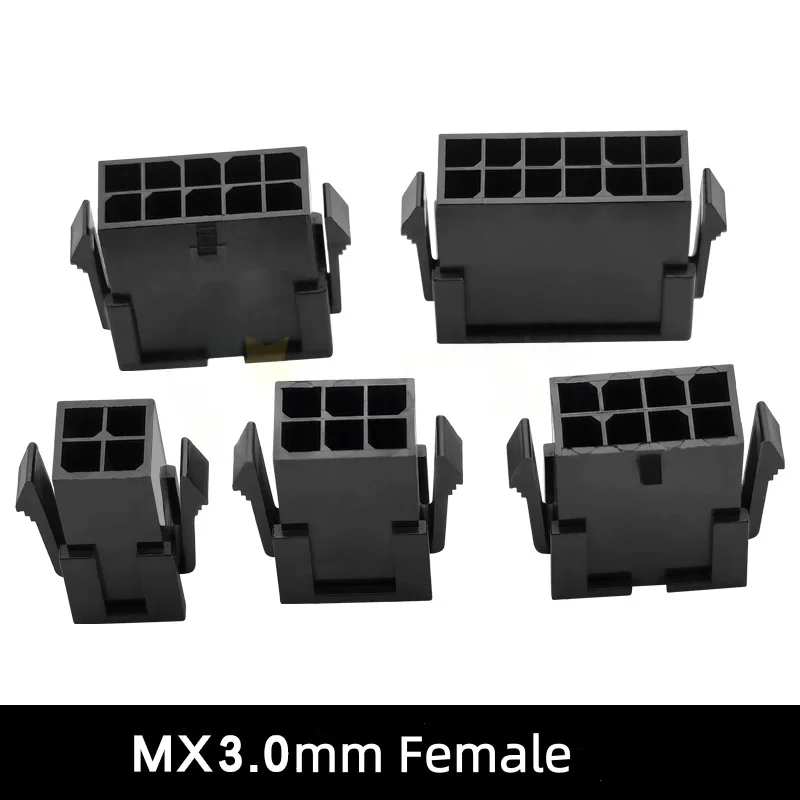 100PCS/1LOT Molex 3.0mm Connector Small 5557 Female Plastic Shell Housing for PC Notebook Power 2*1P 2 3 4 5 6 7 8 9 10 11 12Pin