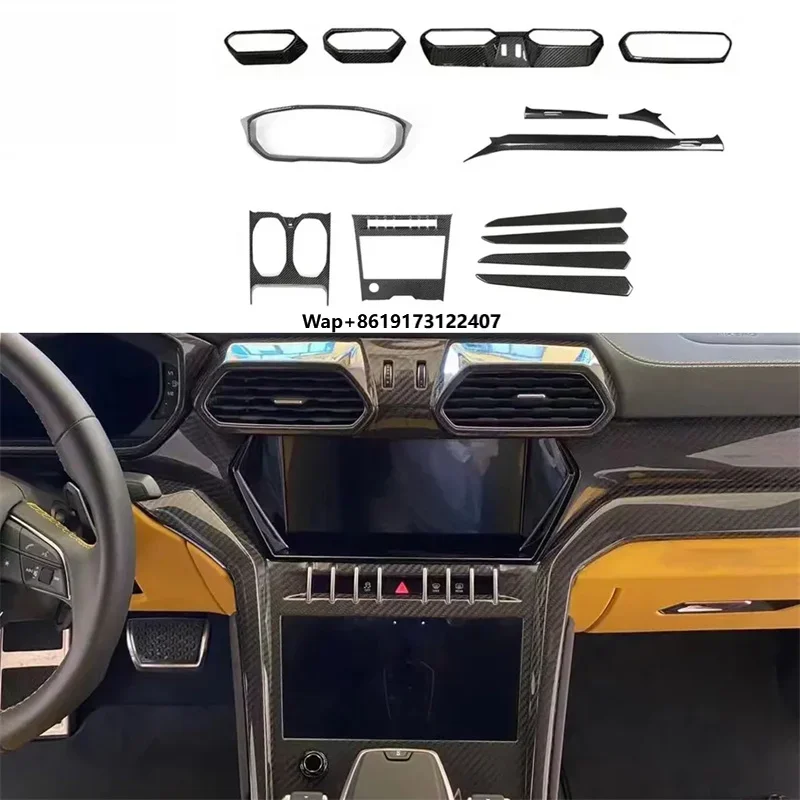 Dry Carbon Fiber Paste Style Central Control Dashboard Vents Inside Panels Interior for Urus
