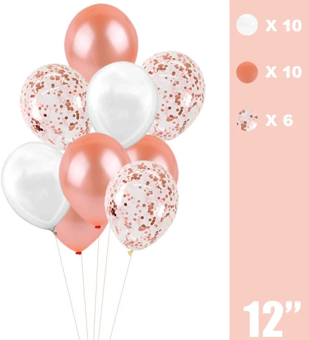 Dekorationen zum 16. Geburtstag für Mädchen, süßer 16-Kuchenaufsatz und Satinschärpe, 16-Konfetti-Luftballons in Roségold und Geburtstagsbanner – Detail 5