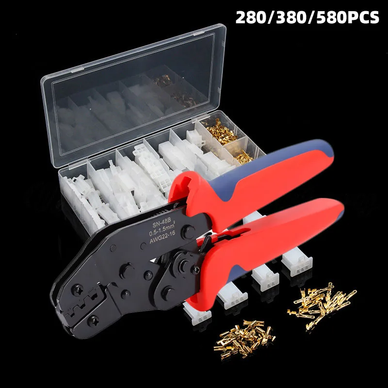 580/380/200Pcs Car Electrical Male Female Terminals Plug Splice Automotive Boat Motorcycle  Wire Connector Plier