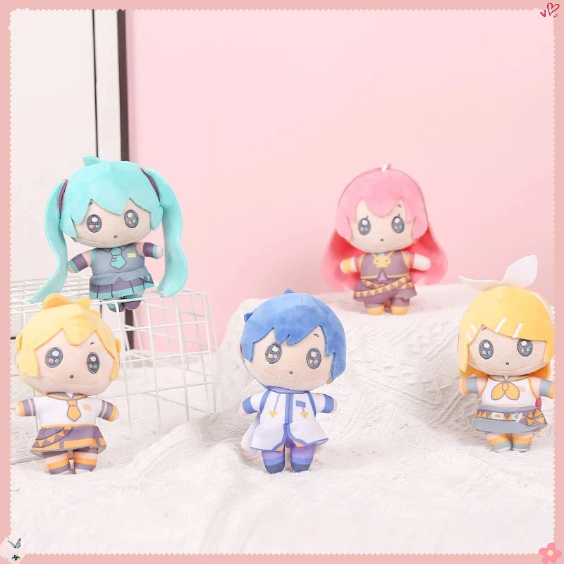 14cm Hatsune Miku Plush Keychain Kawaii Anime KAITO MEIKO Series Len Rin Doll Cute Cartoon Key Chain Pendant Accessories Gift