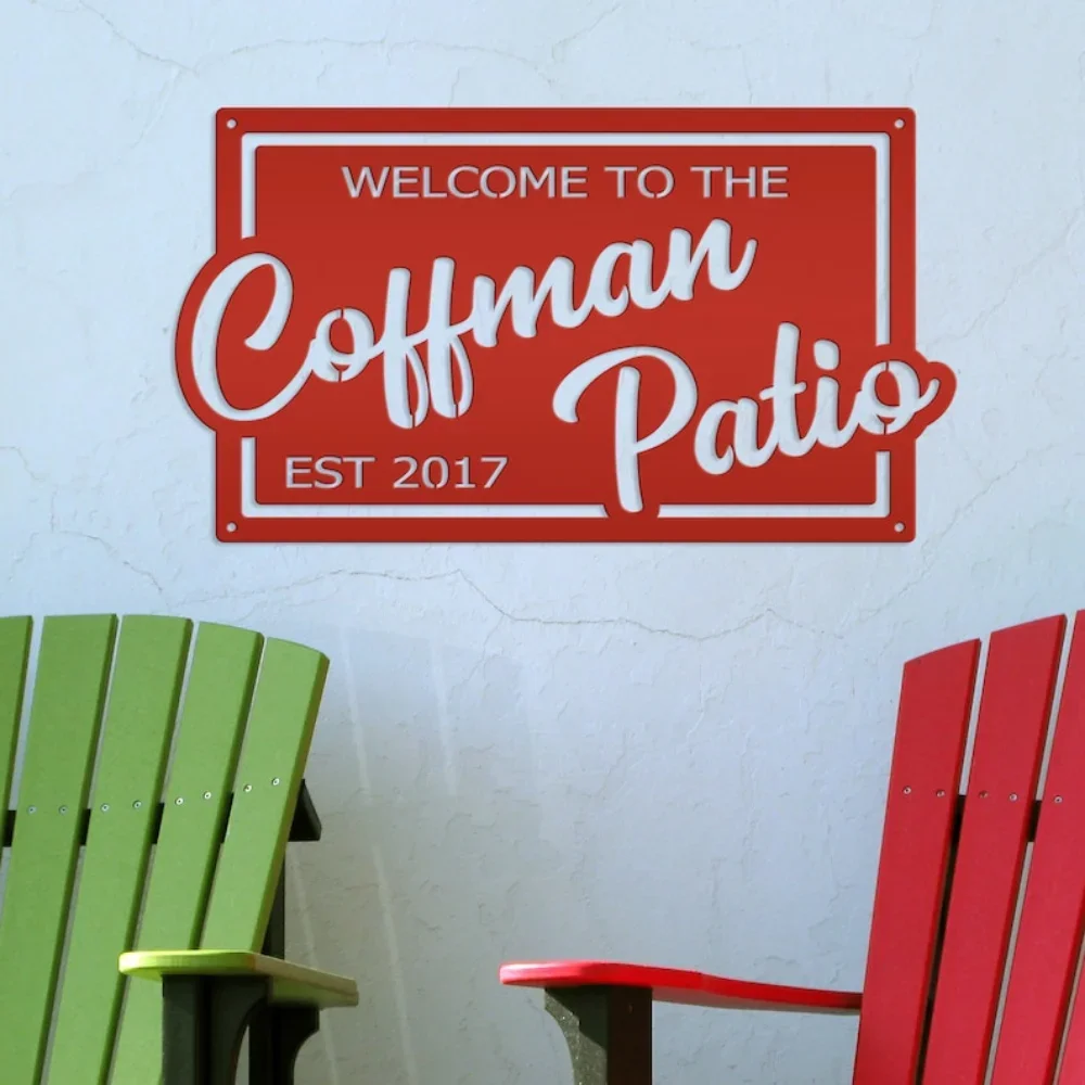 Personalized Rectangle Patio Sign,Showcasing Established Date,Ideal for Vintage Room Decoration and Customized Home Decor