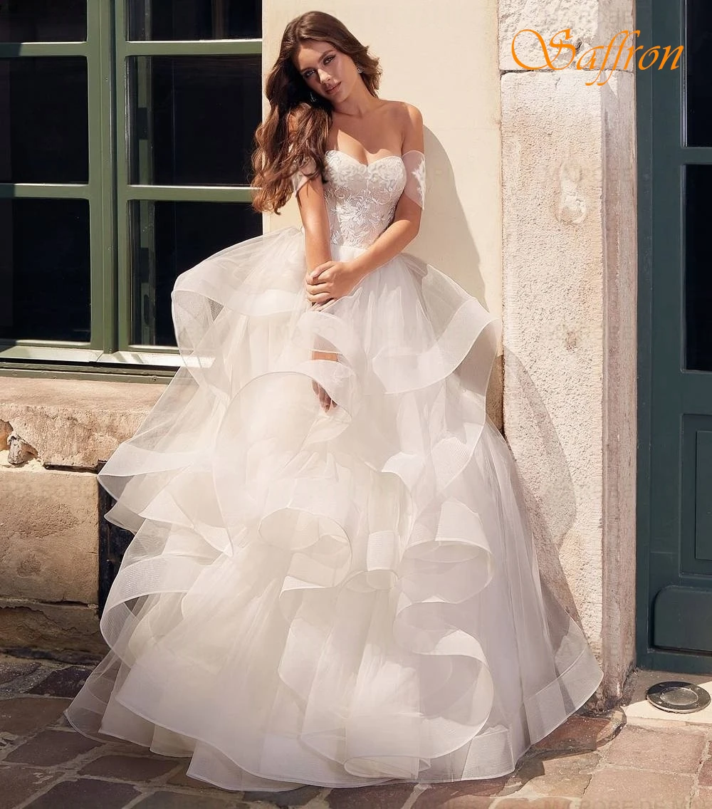 

Customized A-Line Floor Length Elegant Sweetheart Bridal Gowns and Exquisite White Vestido De Novia Luxury Evening Dress