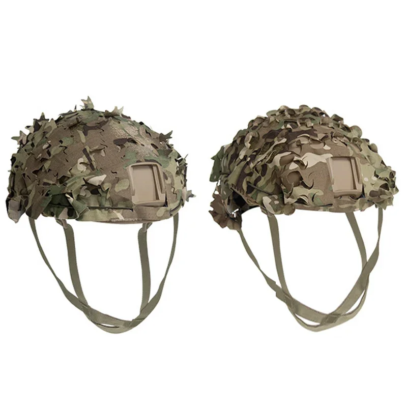 3D Camo Laser Cut kształt liścia Airsoft pokrowiec na hełm siatkowy kask tkanina Paintball spadochroniarz polowanie Airsoft akcesoria do kasku