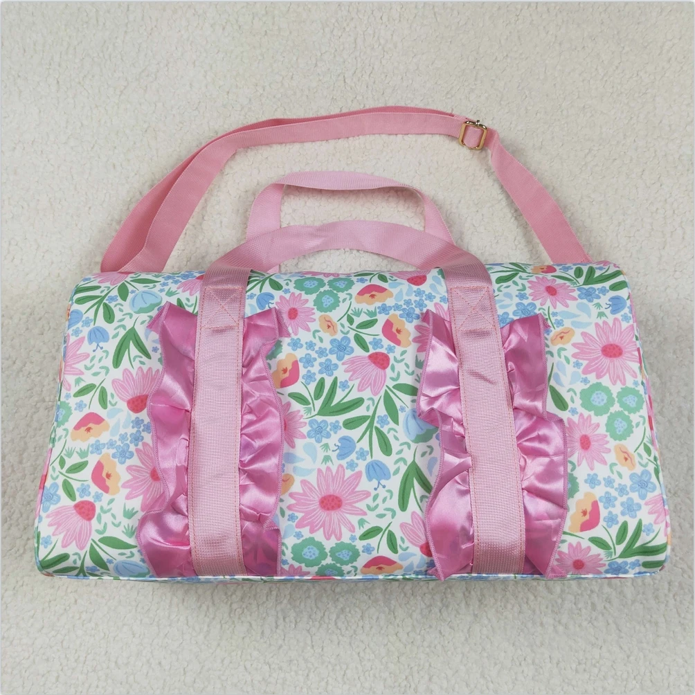 

Wholesale Adult Travel Duffle DayPack Baby Kids Toddler Sleepover Outdoor Women Pink Ruffle Floral Print Gym Duffle Bags