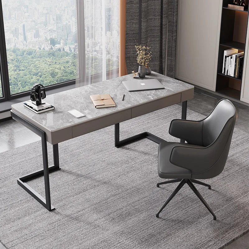 Italian minimalist rock slab d esk study light luxury computer desk modern simple home writing de sk