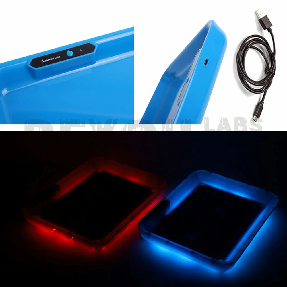 LED Rolling Tray Tobacco Accessories Large Glow Cigarette Trays Portable Grinder Herb Plate for Smoking USB Charging Customize