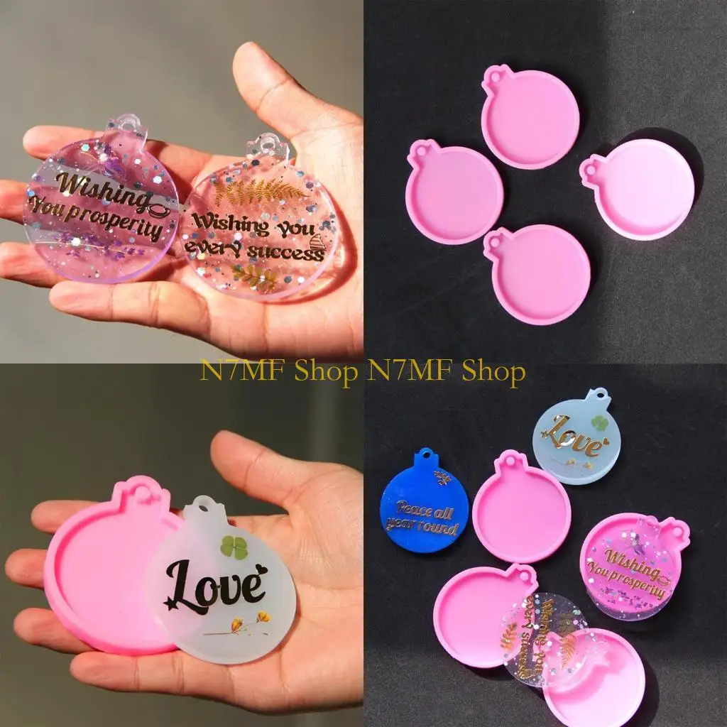 

N7MF 4 шт. Рождественский шарик подвесной подвеска для ультрафиолетовой эпоксидной смолы