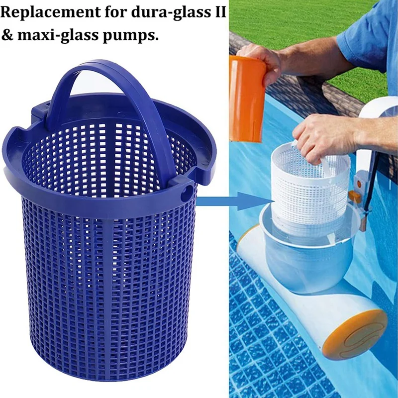 2 Pack Pool Strainer Basket Parts Accessories For Dura-Glass II,Maxi-Glass II,Dyna-Glas Max Pro, Pool Skimmer Strainer Baskets