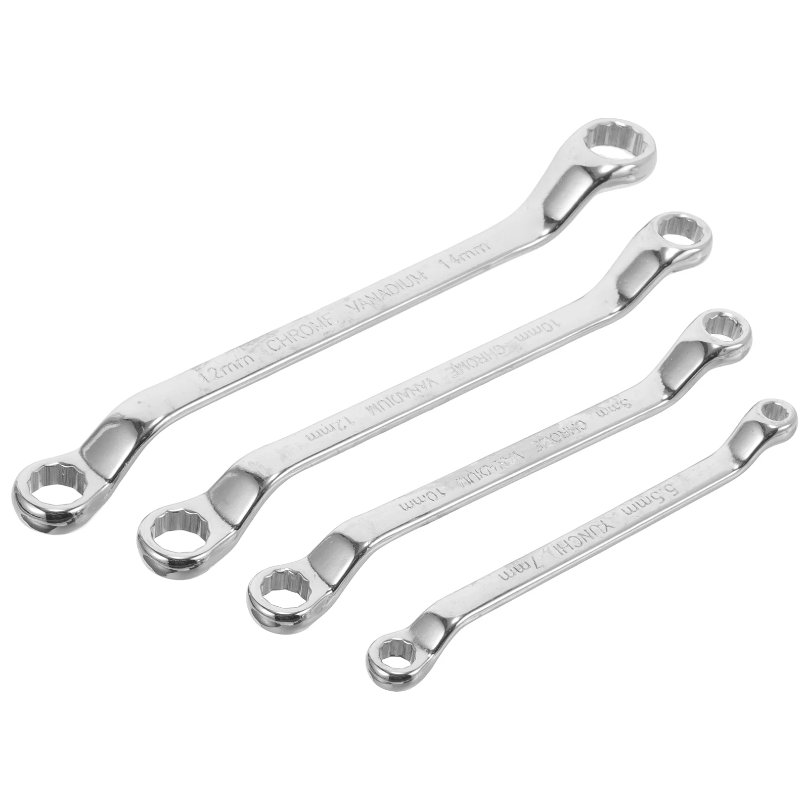 

4pcs Dual-Head Ratcheting Wrench Tool Heat-Treated Metal For Tight Spaces Car Repair Portable Spanner Swivel Head Wrench