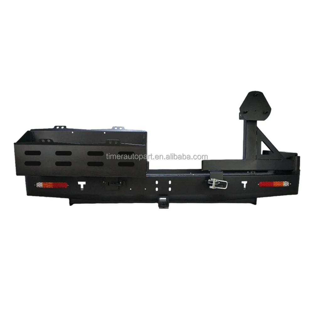 Upgrade 4x4 Offroad Metal Hanger Crash bar Back Steel Rear Bumper with tank Carrier for Lc80 Series Landcruiser 80 FJ80