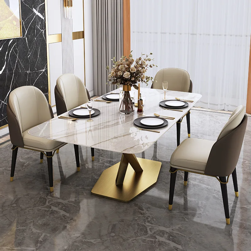 %^Luxury Dining Table Set Marble for  4 6 8 Chairs Marble Top Dining Table Set Chairs