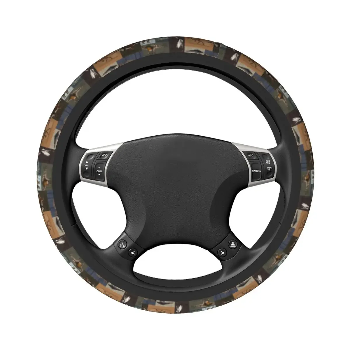 37-38 Steering Wheel Covers Vintage Dinosaur Anti-slip T-Rex Animal Car-styling Colorful Car Accessories