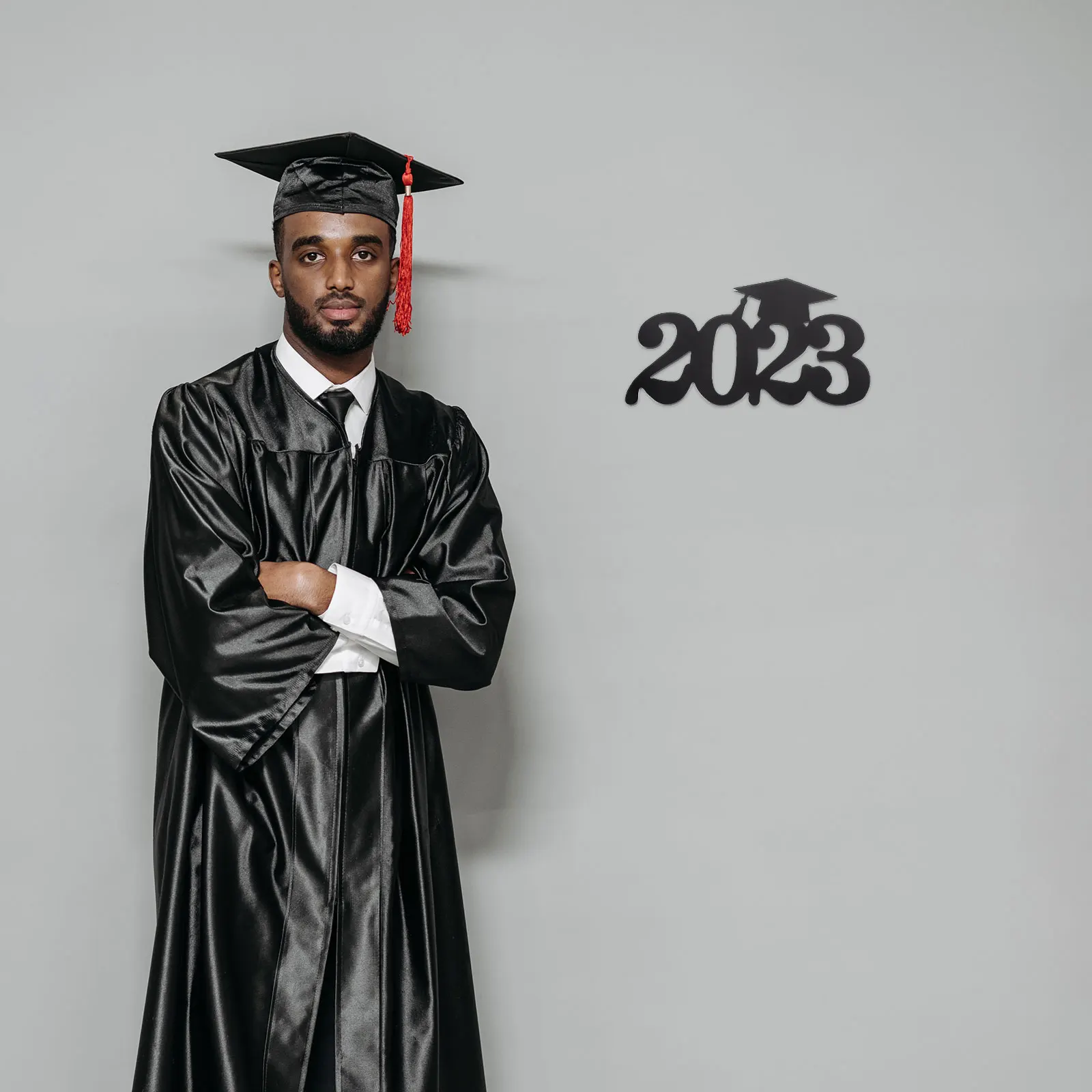 

Black Graduation Party Photo Props 25x17x0.5cm Lightweight Compact Creative Design Decorations Frame School Supplies Photo Booth