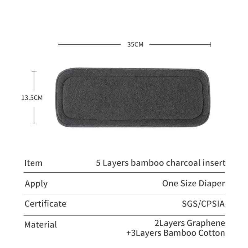 Washable Bamboo Charcoal Urine Absorbing Odor Baby Diaper Pad Bamboo Charcoal Diaper Pad