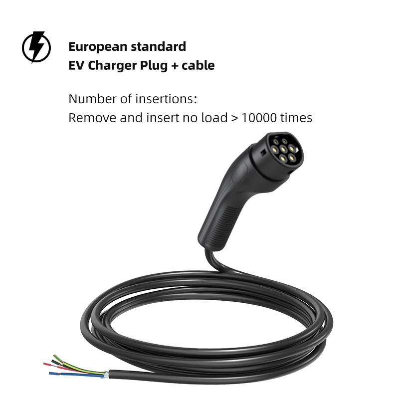 EV Charger 32A 7.0KW IEC62196 EV Charging Cable Type 2 Female to Open Wire for Electric Vehicle Charger Station