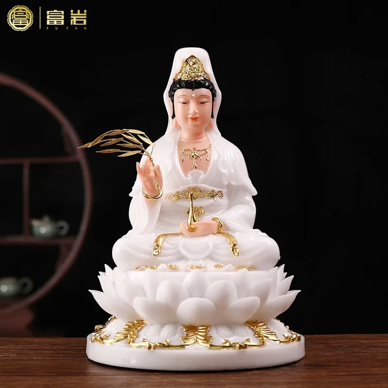 White Marble Guanyin Buddha household decorations Sakyamuni  Land Collection King Maitreya  Bodhisattva Hall Buddha