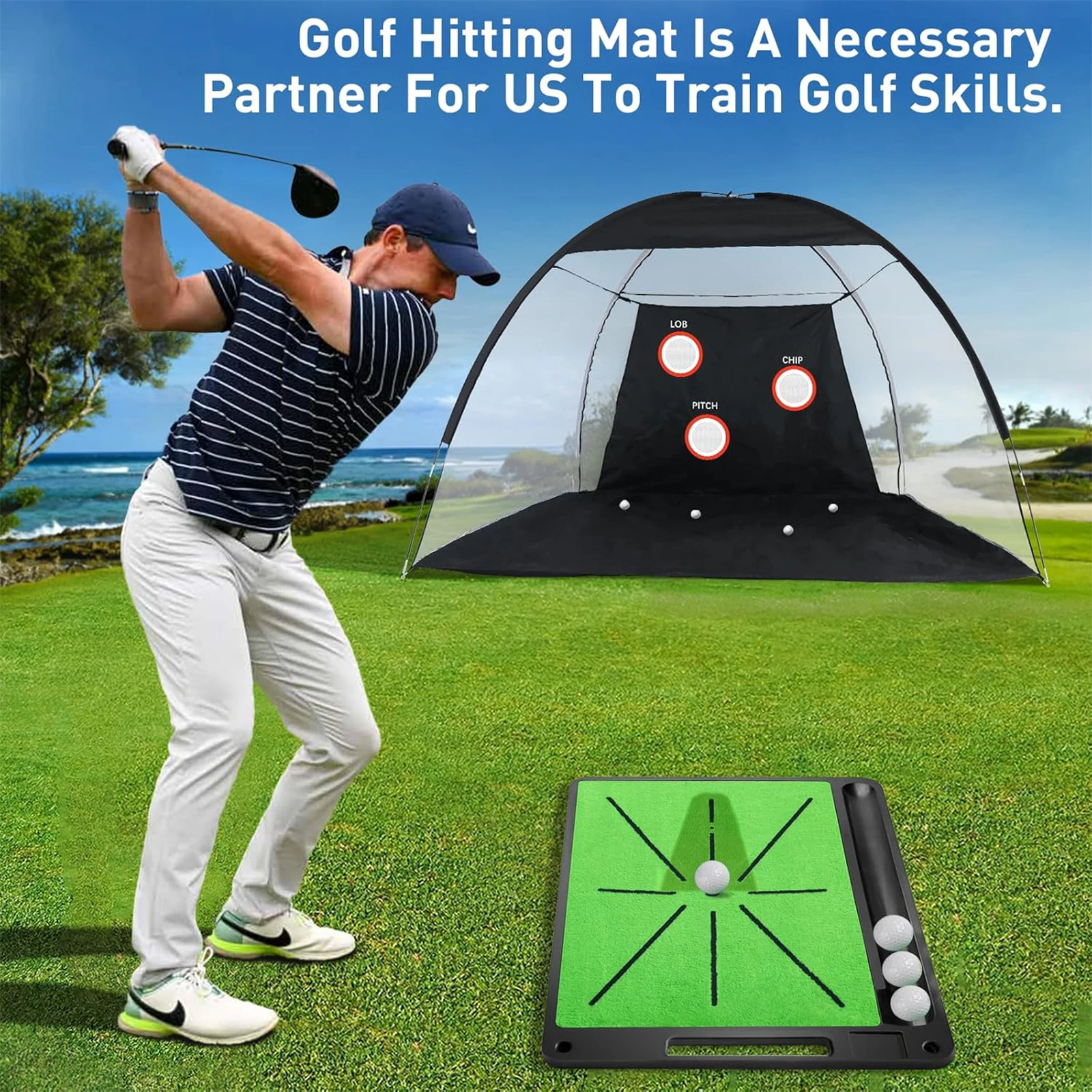 Portable High Quality Golf Swing Training Rubber Training Mat Ball Trajectory Directional Pad Swing Path Pad Swing Practice Mat