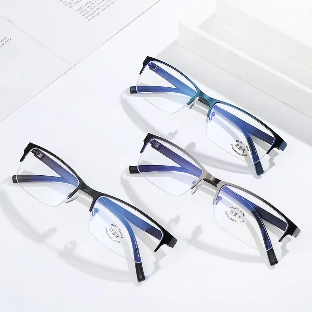 Classic Fashion Men Classic Vintage Eye Protection Ultra Light Glasses Anti-Blue Light Business Eyeglasses