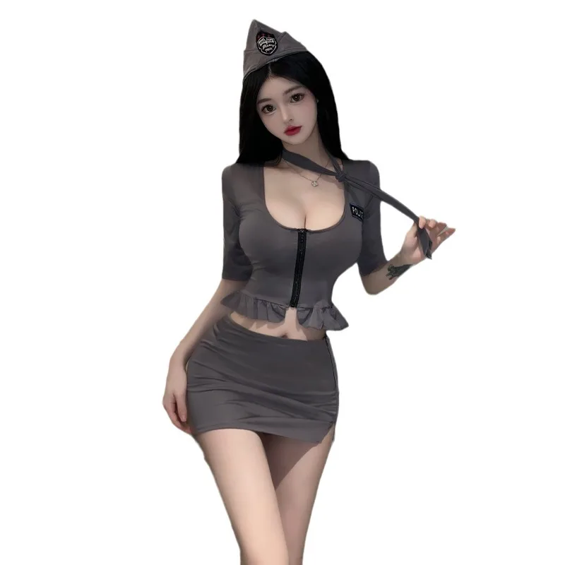 

Sexy Lingerie Split Uniform Midnight Flirting Seduction Instructor Uniform Role-playing Couple Bed Passion Suit Female