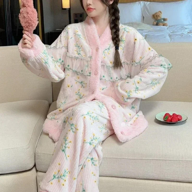 2025-camicia-da-notte-donna-autunno-inverno-indumenti-da-notte-fiore-di-colza-bellissimo-cardigan-con-velluto-corallo-spesso-puo-essere-indossato-fuori-casa