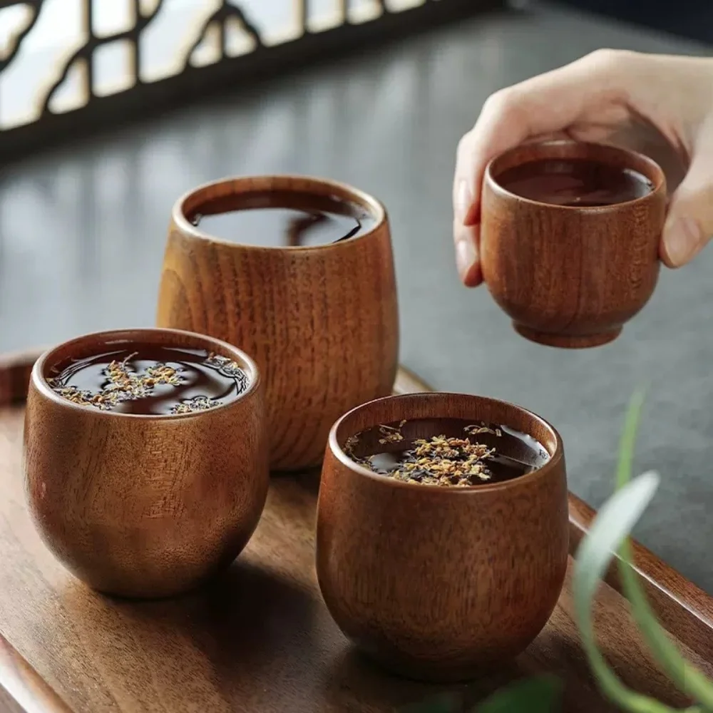 Brown Wooden Cup Smooth Grain Classic Authentic Aesthetic Natural Wood Handcrafted Eco Friendly Home Kitchen Supplies