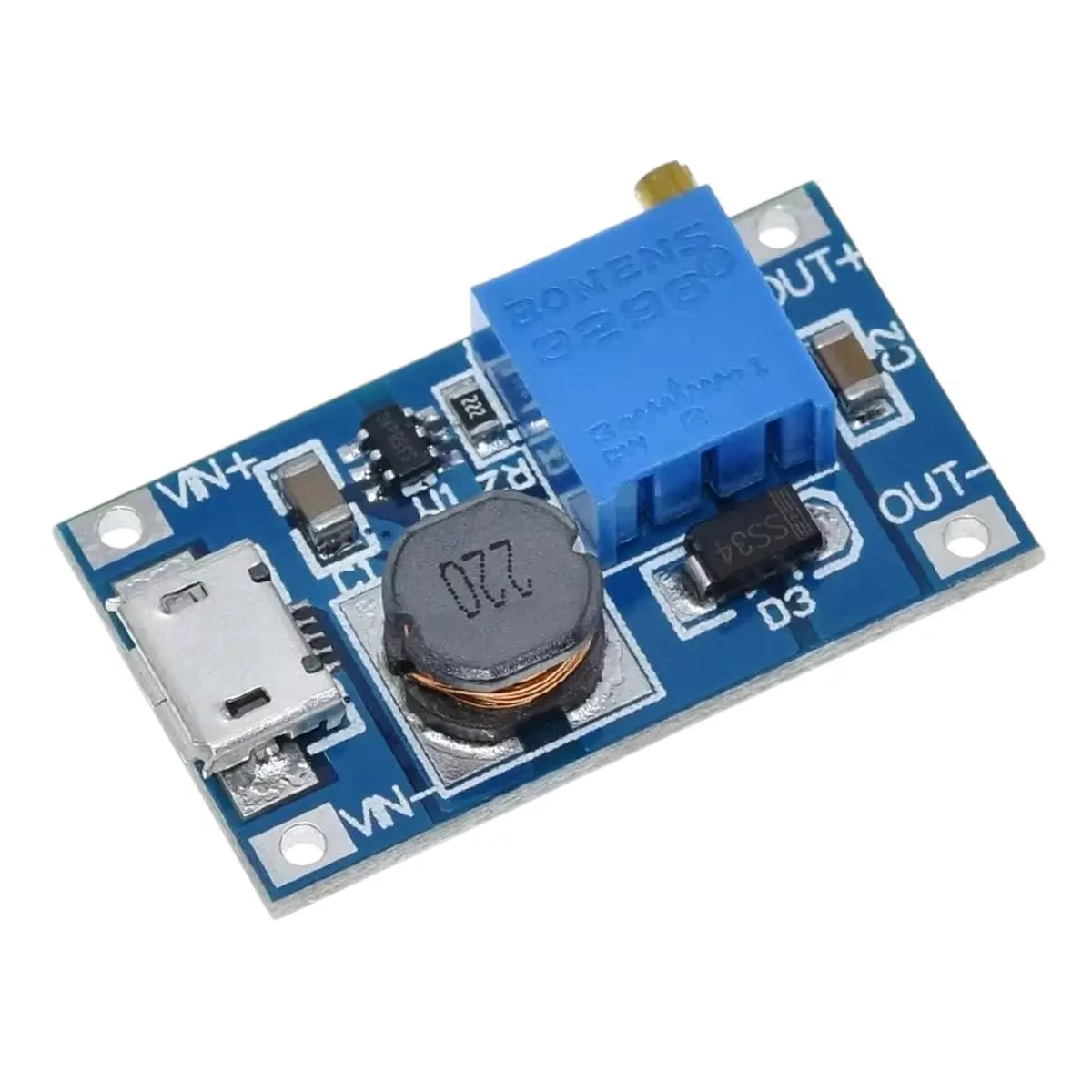 1-5PCS Mt3608 Micro DC-DC Boost Converter 2A ปรับ Step Up โมดูลแรงดันไฟฟ้า 2 V-24 V ถึง 5/9/12/28V สําหรับ Arduino
