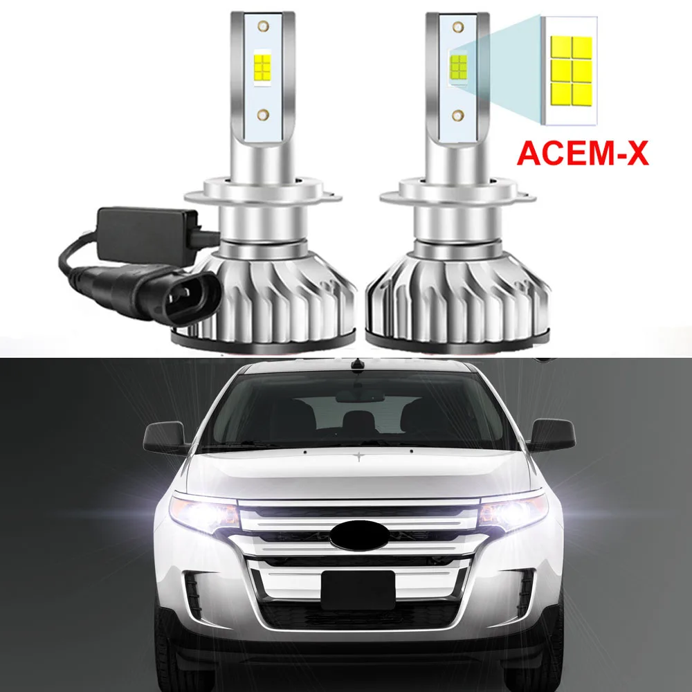 2Pcs Car LED Headlight Bulbs with ACEM-X Chips 9012 For Ford Edge 2011 2012 2013 2014 Led High LOW Beam