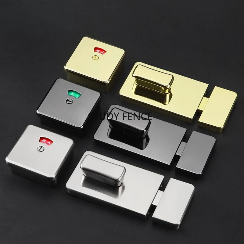 Stainless Steel Indicator Door Lock Household Hardware Accessories Toilet Partition Latch Lock Indicator Lock Excluding Keys