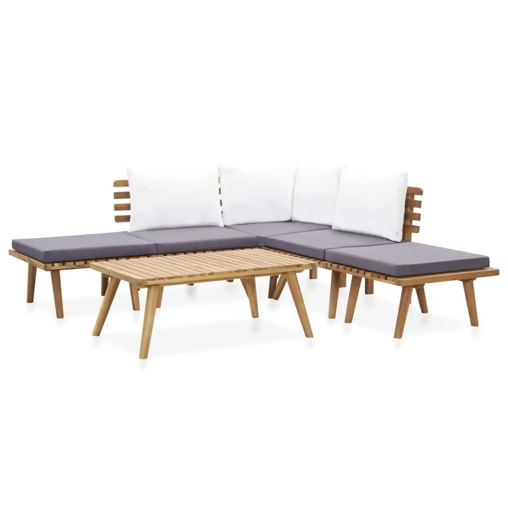 6-Piece Acacia Wood Patio Lounge Set - Stylish Outdoor Furniture for Relaxation