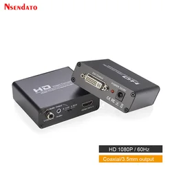 HDMI 남성-여성 DVI 비디오 박스 어댑터 컨버터 HDMI DVI 비디오 어댑터 (3.5mm 동축 케이블 포함) PS3 XBOX360 블루레이 DVD HDTV용