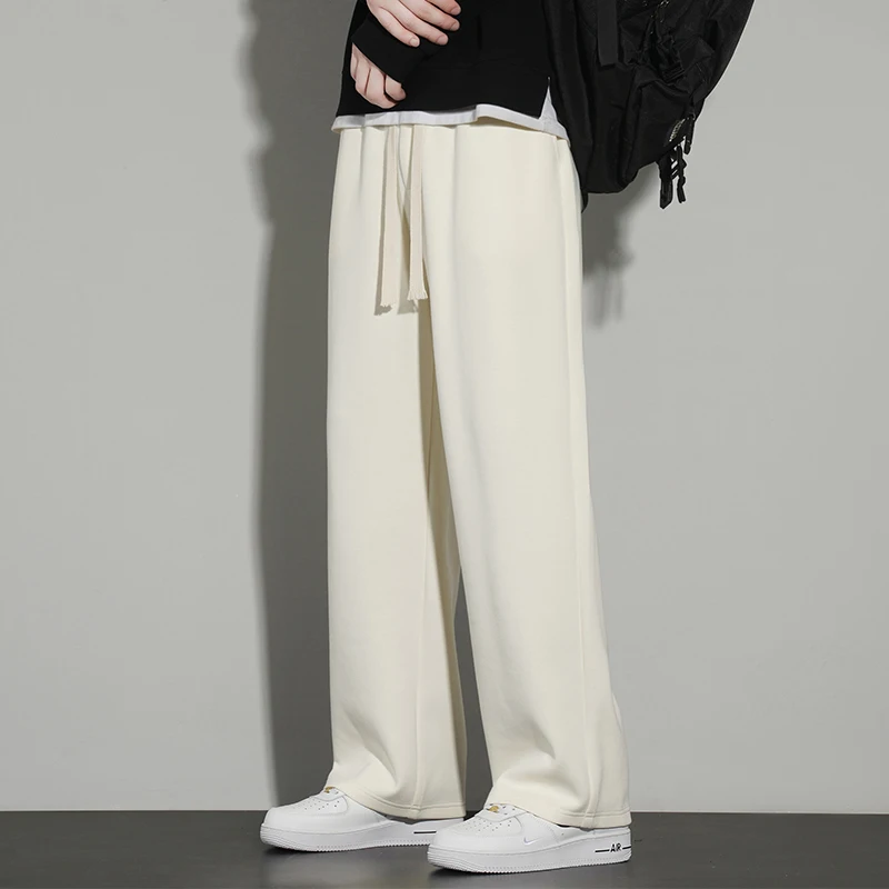 

Мужские весенне-осенние свободные спортивные брюки 2025 Новые повседневные прямые брюки осень-зима с плюшевыми широкими спортивными штанами