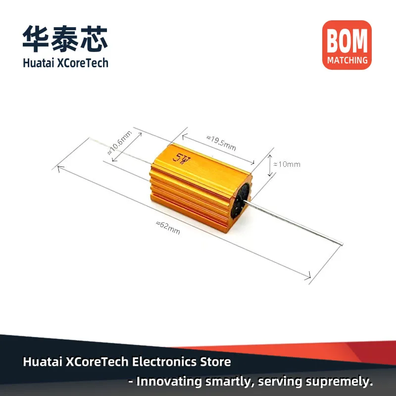 4PCS RX24 5W Gold-Plated Aluminum Resistor 5% 7.5KΩ 8KΩ 10KΩ 12KΩ 15KΩ 18KΩ 20KΩ 22KΩ 30KΩ 33KΩ 39KΩ 47KΩ 50KΩ 75KΩ 80KΩ 100KΩ